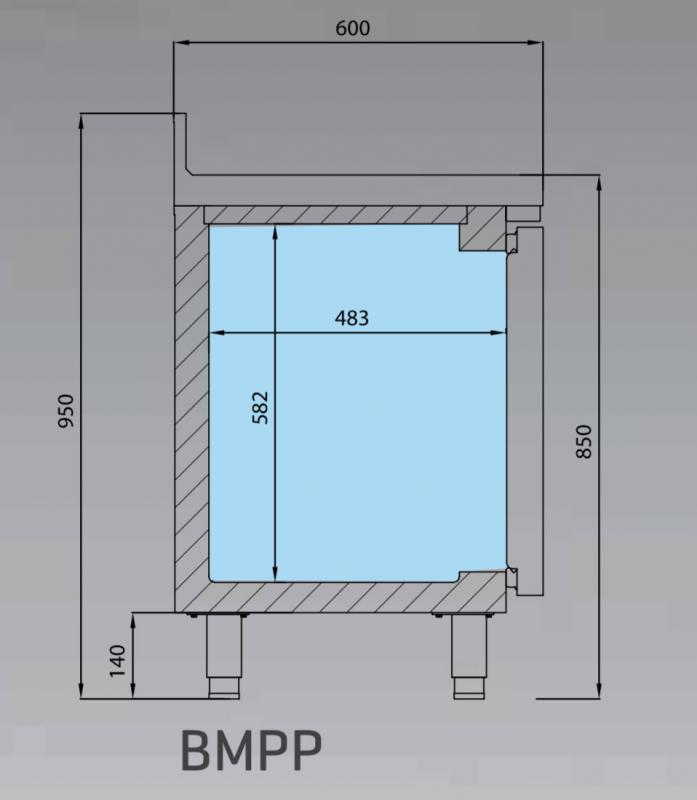 Chladiaci stôl s presklenými dverami INFRICO, línia 600