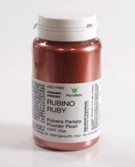 Potravinárska prašková farba perleťová - ČERVENÁ - Rubínová, 25g, AZO Free