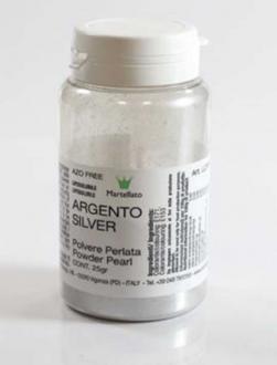 Potravinárska prašková farba perleťová - STRIEBORNÁ, 25g, AZO Free
